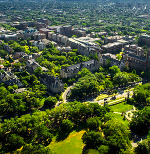 birds eye view of Tulane University